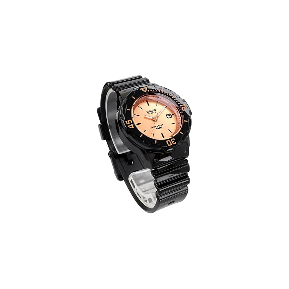 Casio LRW-200H-9E2V Analog Watch Gloss Black Rose Gold Women's Kids Imported Model