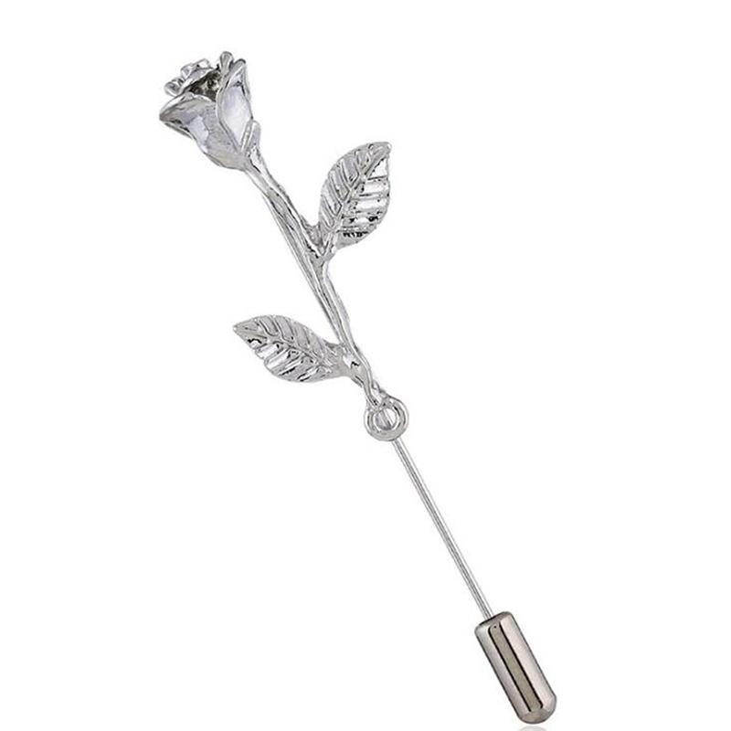 Modischer Anstecker Blumen Design Speziell Damen Broschen Goldfarbe Rose Brooch Reversnadel für Anzug Kette