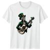 Skeleton Leprechaun Playing Acoustic Guitar TShirt Irish Rock St Patricks Day
