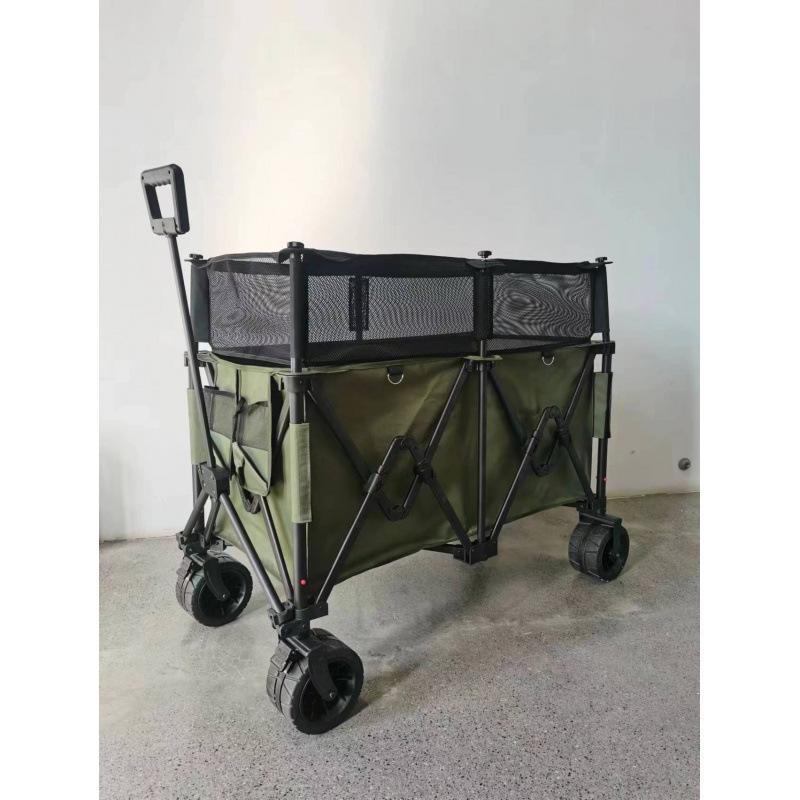 Foldable Aluminum Camping Cart: Large Capacity Outdoor Trailer for Street Vendors and Home Use