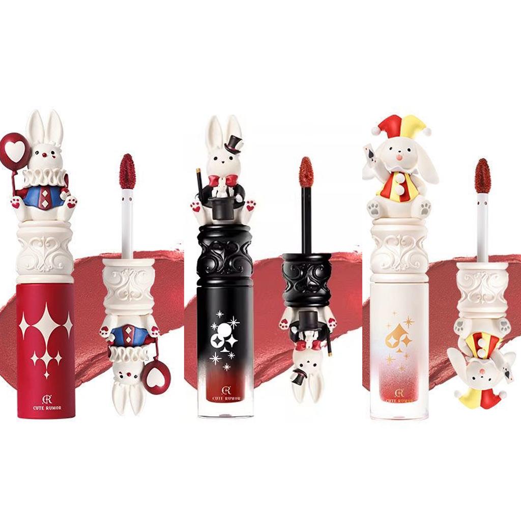 CUTE RUMOR Zirkus Lippencreme Samtiger Lippenlack Wasserdichter Vitamin-Lippenstift Matt Aufhellend Feuchtigkeitsspendender Lippen-Schlamm