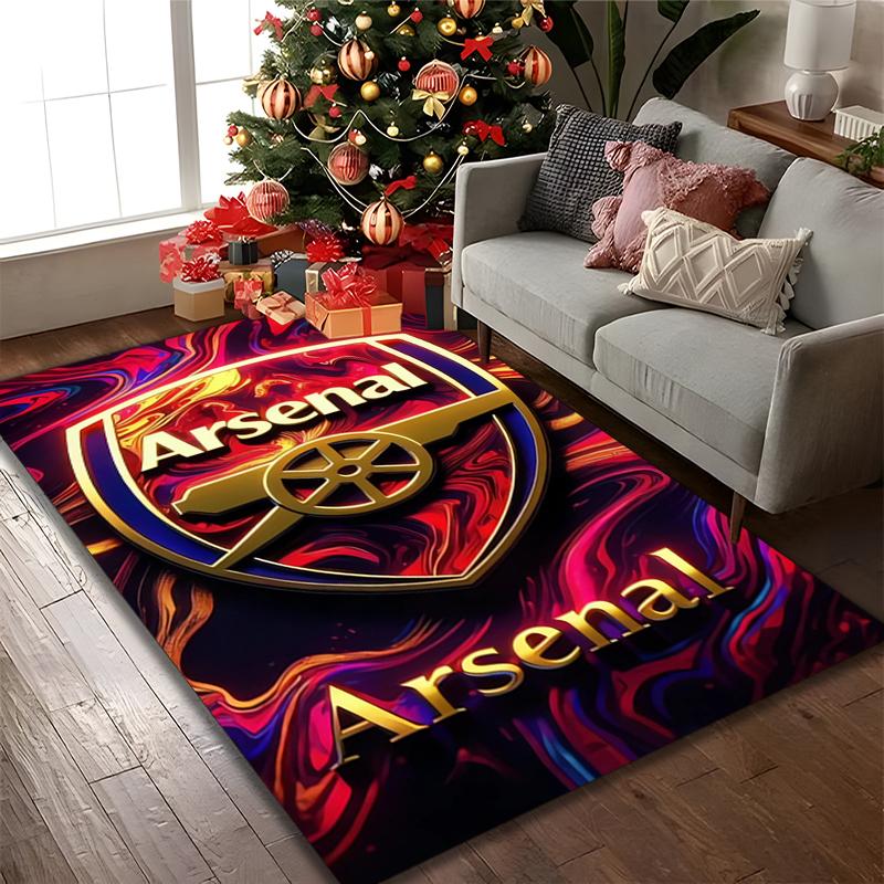 Football Club Print Area Rug, Multi-functional Office Chair Sofa Carpet, Easy Clean Carpet for Home and Living Spaces