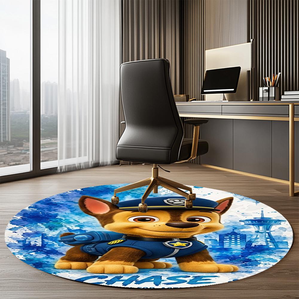 PAW Patrol Printed Round Rug Carpet Chair Rug Area Rug Entryway Doormats,for Office Chair Living Room Bedroom Kitchen Room.