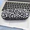Leopard Print Metal Glasses Case With Flip Cover For Travel And Daily Use