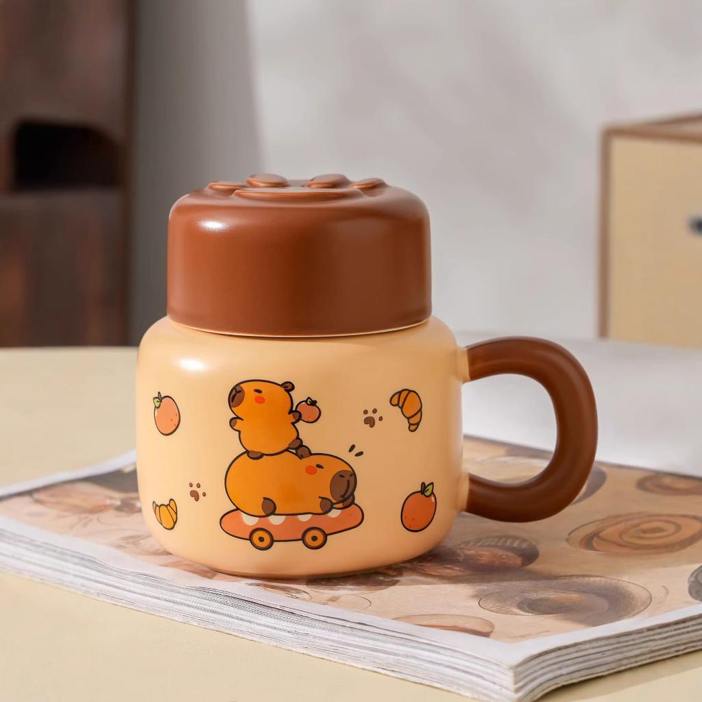 Konvice s víkem Prachotěsný Kreslený Keramický Hrnček Suvenýr Dárková sada Pohár na vodu Dívka Kancelář Pohár na pitnou vodu Malý dárek