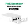 Estensore PoE Impermeabile a 5 Porte con Velocità Gigabit 1000Mbps Trasmissione Stabile per Estensione Rete Telecamere di Sicurezza da Esterno