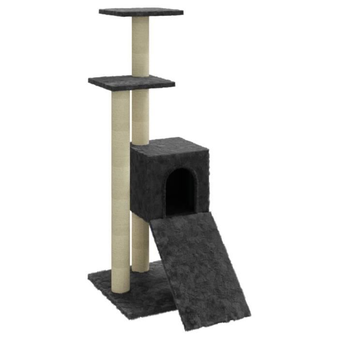 VidaXL Cat Tree with Sisal Scratching Posts Dark Grey 92 Cm