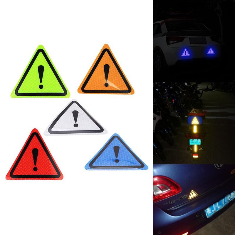 Car 110mm Triangular Reflective Stickers Danger Signs Car Stickers Car Rear Safety Warning Signs Reflective Stickers