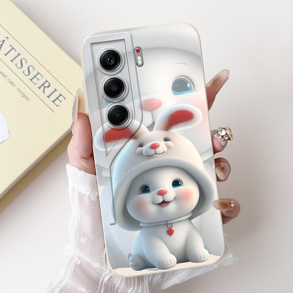 For Tecno Camon 40 Pro 4G Camon40 CM5 CM6 Cute Rabbit Cat Cartoon Phone Case For Camon 40 40Pro 4G Soft Silicone Cases Bumpers