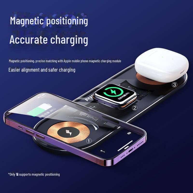 PISEN 3-in-1 Transparent Wireless Charger for Apple, iWatch & Huawei