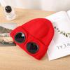 Hot-selling knitted glasses hat autumn and winter men's and women's ear protectors wool hat warm outdoor ski pullover hat tide