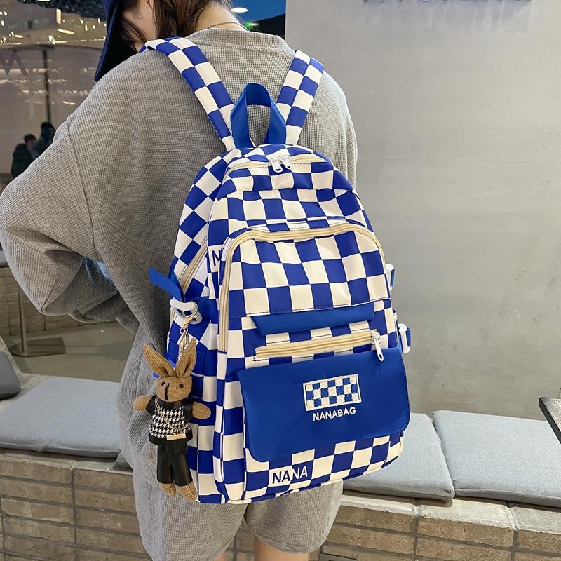 

Рюкзак большой емкости для путешествий, модный студенческий школьный рюкзак, водонепроницаемый решетчатый рюкзак