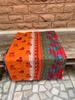 Hand Stitched Kantha Quilt: Recycled Sari Blanket, Bohemian Throw