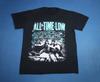 Camiseta de Algodão Preta da Banda All Time Low Presente Para Fã BL1285 Camiseta Unissex