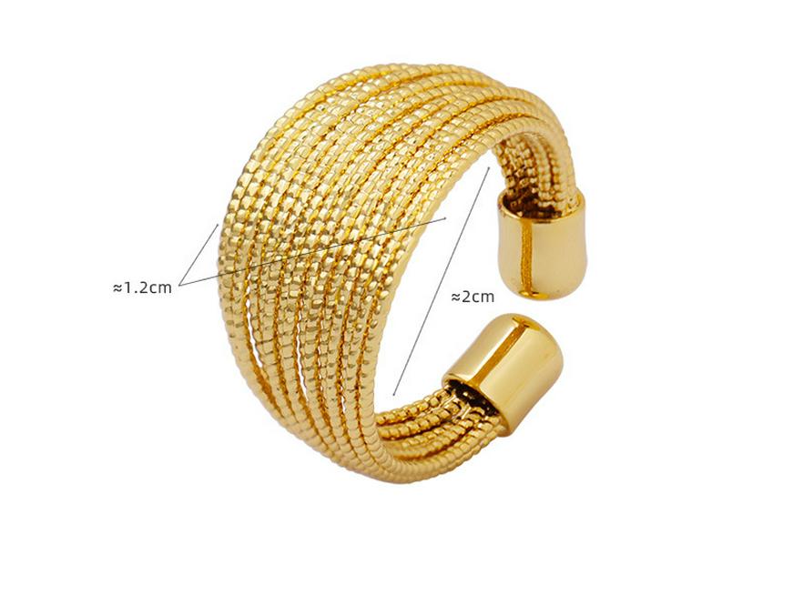 Square Sugar Multi-Layer Semicircle Copper Ring - European American Design, Women's Fashion Jewelry