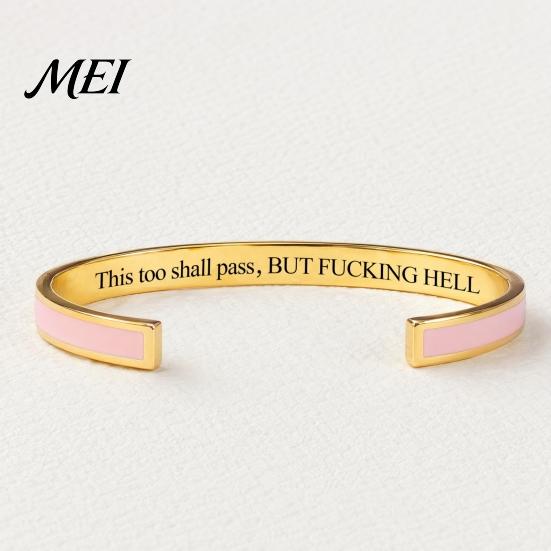 Inspirational Bracelet This Too Shall Pass Mantra Cuff Bracelet, Adjustable Engraved Motivational Gift for Encouragement Bangle Hidden Information