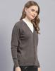 MONTE CARLO Mouse Grey Mix Solid V Neck Cardigan