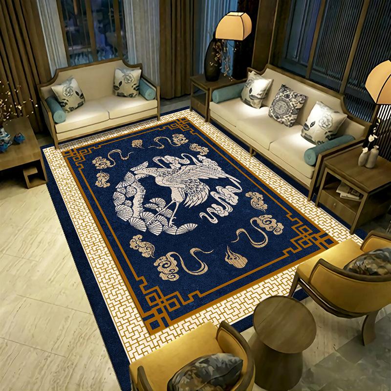 New Chinese Style Living Room Carpet Ethnic Tea Table Sofa Bedroom Bedside Carpet Easy To Maintain Carpet Mat