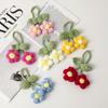 Colorful Crochet Flowers Handmade Knitted Lily Of The Valley Keychain Hand-woven Convallaria Majalis Flower Bag Pendent Key Ring