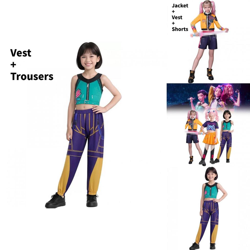 Kpop Dämonenjäger Rumi Mira Zoey Cosplay Kleid für Kinder Halloween Party Kostüme