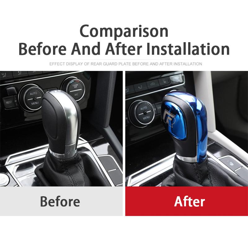 2026 Hot For VW VOLKSWAGEN Metal  R Rline Logo Gear Head Shift Gears Cover Sticker For VW volkswagen R line Bora Tiguan Golf GTI