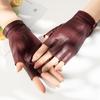 Fashion Half Finger Short Thin Punk PU Leather Gloves For Women Outdoor Driving Cycling Touch Screen Motorcycle Sports Fitness