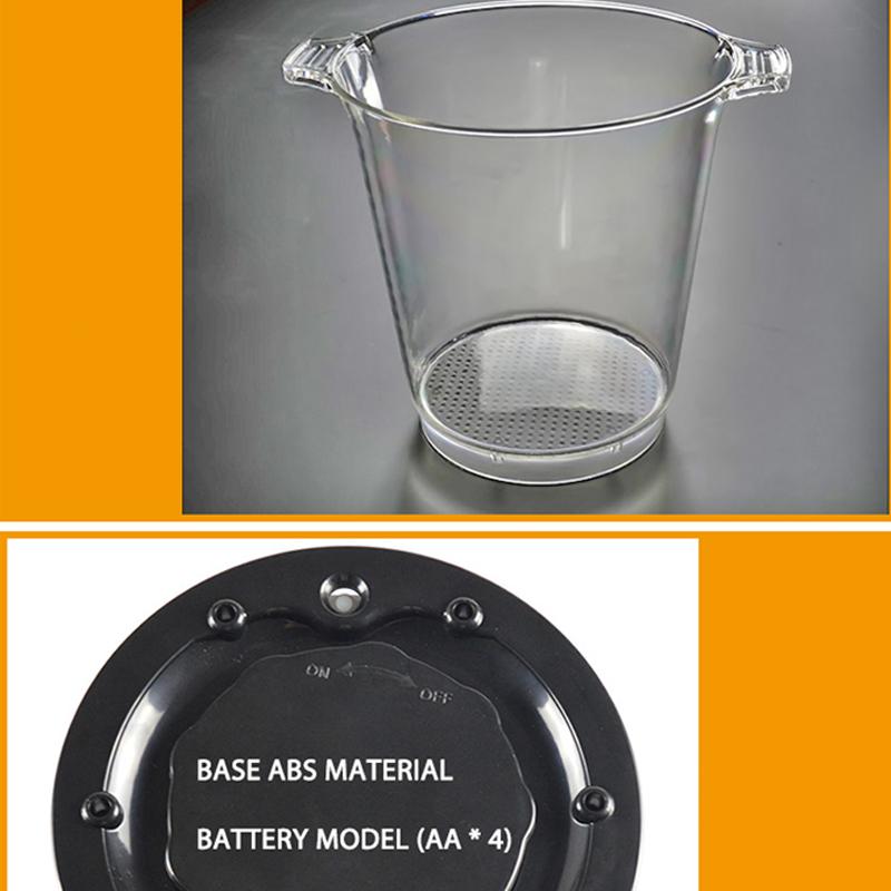 4L Ice Bucket LED Light Unbreakable PS/ABS Creative Bar Ktv Luminous Wine Rack Red Champagne Cocktail Iced Barrel