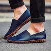 Mocassini da Uomo in Vera Pelle di Mucca Moda Mocassini Fatti a Mano Pelle Morbida Blu Slip-On Uomo e;#39;Scarpa da barca S Taglie forti 38-47