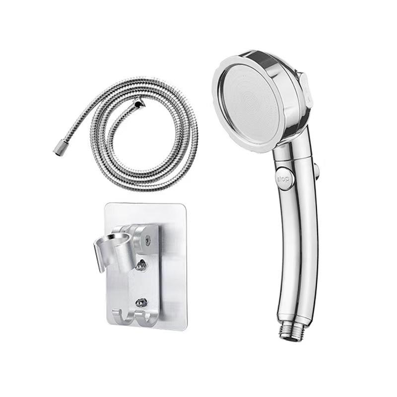 Three-Speed Adjustable High-Pressure Handheld Shower Head with One-Button Water Stop