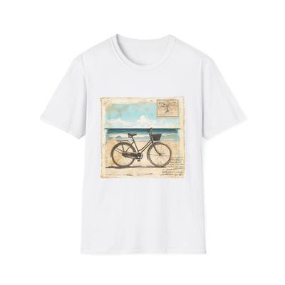Vintage Bike Beach T-Shirt, Casual Summer Style, Perfect Gift for Cyclists,