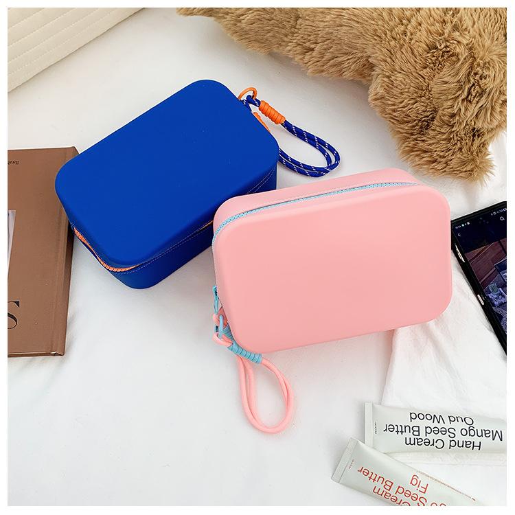 Silicone Cosmetic Bag Large Capacity Portable Waterproof Travel Wash Bag Mouth Red Envelope Storage Silicone Bag