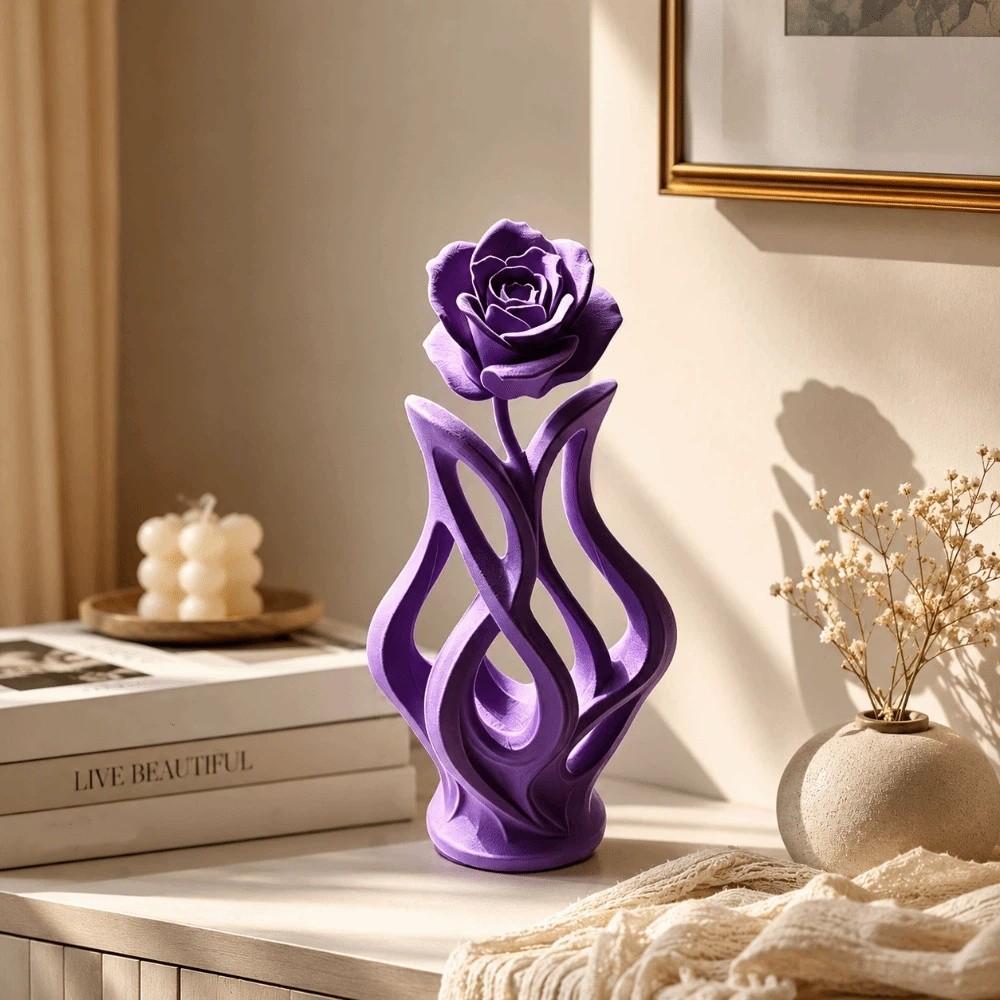 Scandinavian Style Rose Sculpture Hollow Design Art Ornament Abstract Art Ornament  Office