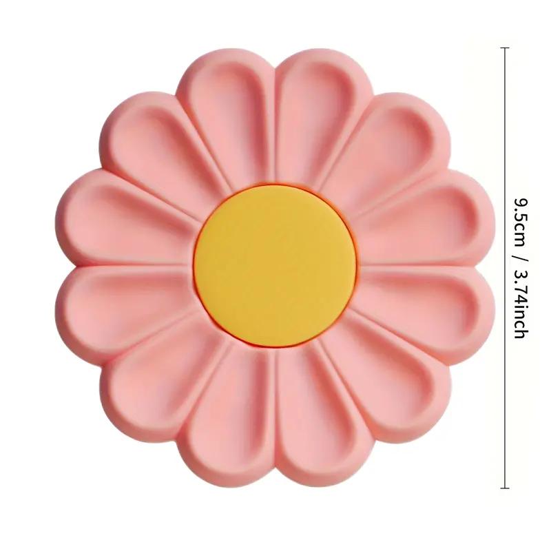 Daisy Flower Shape Cup Coaster Silicone Slip Insulation Pad Cup Mat Hot Drink Holder Mug Stand Home Table Decorations Kitchen Accessory