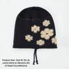 Polyester Slouchy Beanie Hat Floral Jacquard Knit Cozy Skull Cap Fuzzy Knitted Beanie  For Women
