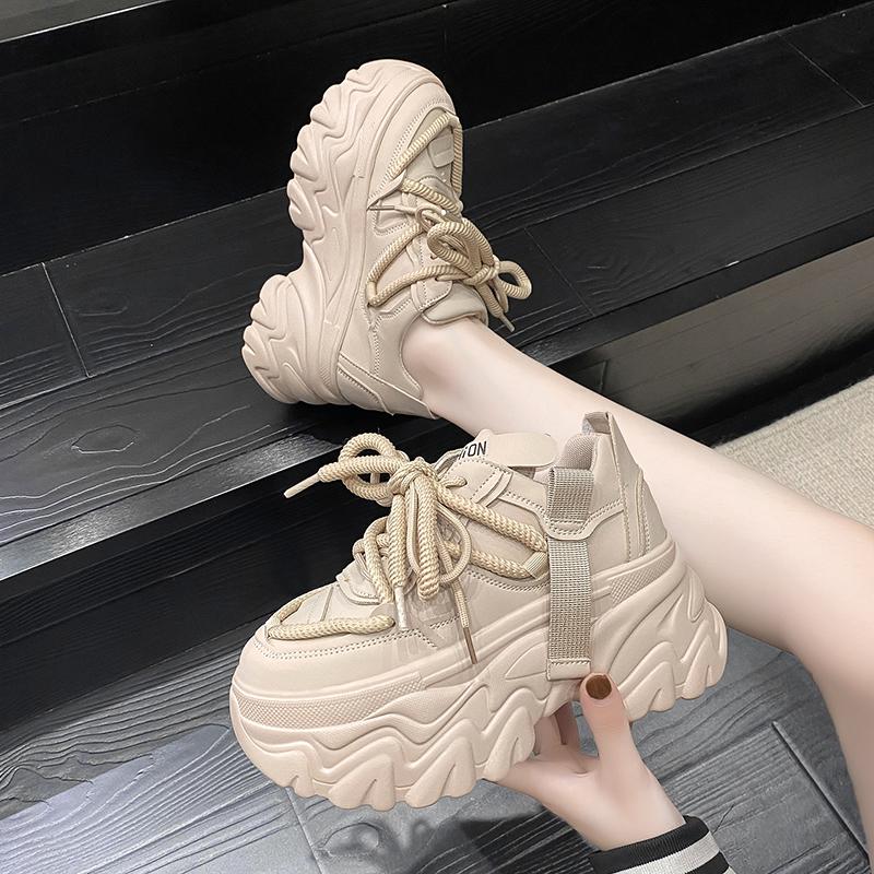 Fashion Autumn Women's Sneakers New Breathable High Platform Shoes Woman Ladies Vulcanize Casual Chunky Sneakers Zapatillas Mujer 8CM