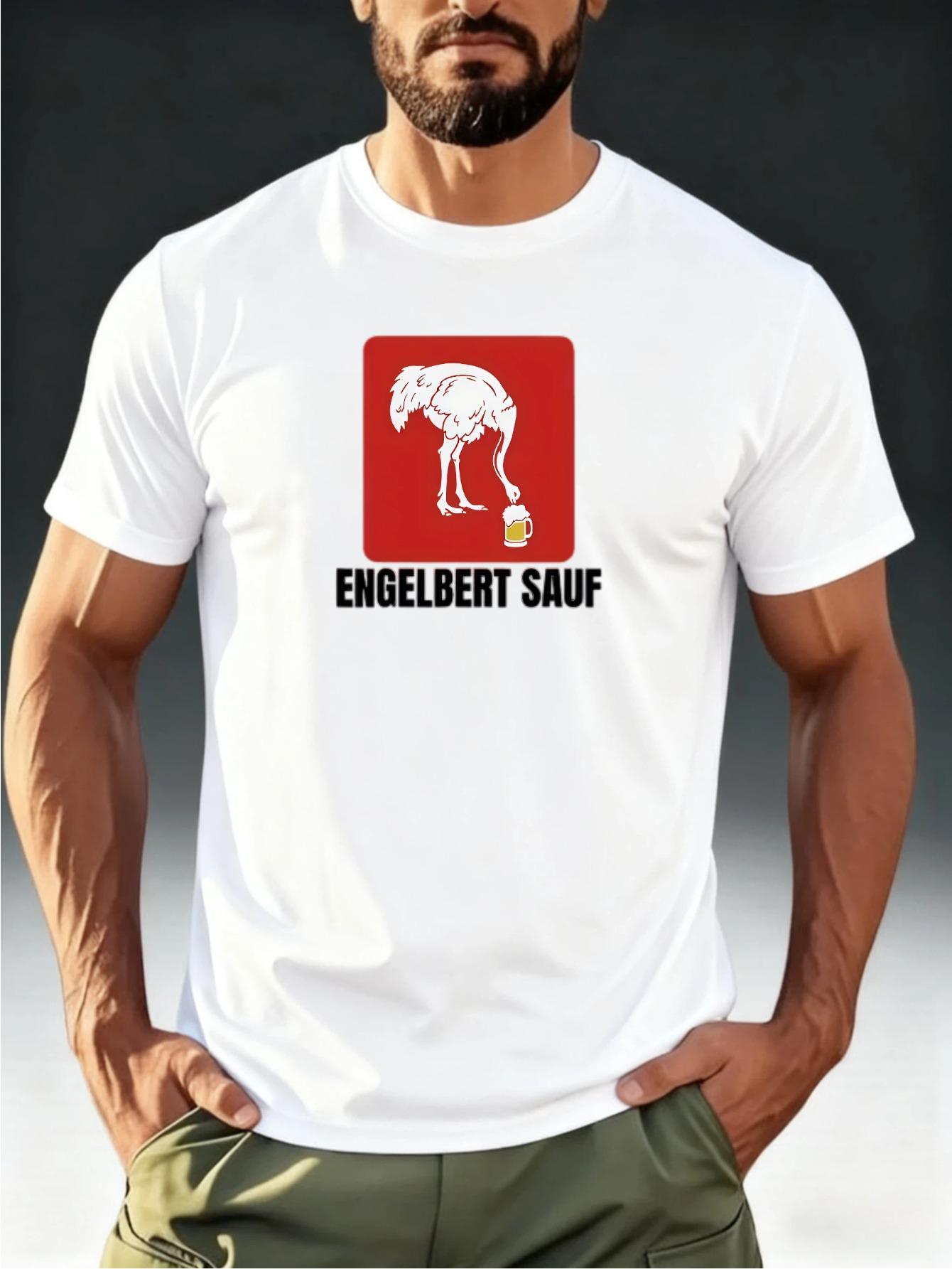 

Мужской Engelbert Duck Brewing (Пить пиво в немецком) Футболка с принтом Утка и Пивная банка - Смешная Новинка Летняя Повседневная Футболка с Круглым Вырезом для Вечеринок XL