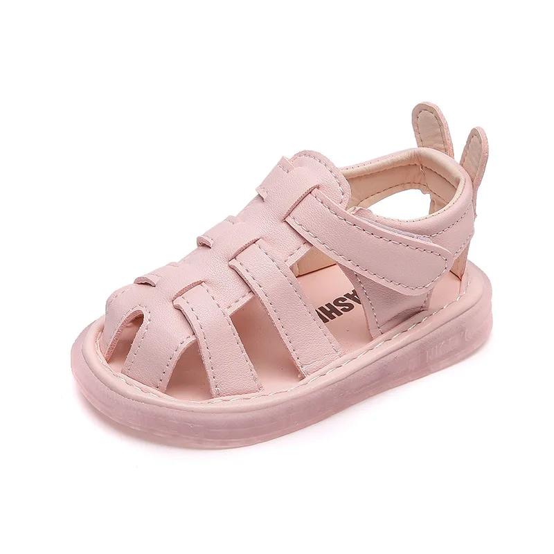 

Summer Children Light-up Toddler Shoes New Bunny Soft-soled Roman Shoes Baby s Footwear Sandals Kids Shoes Girl with LED G12191 16 рожевий