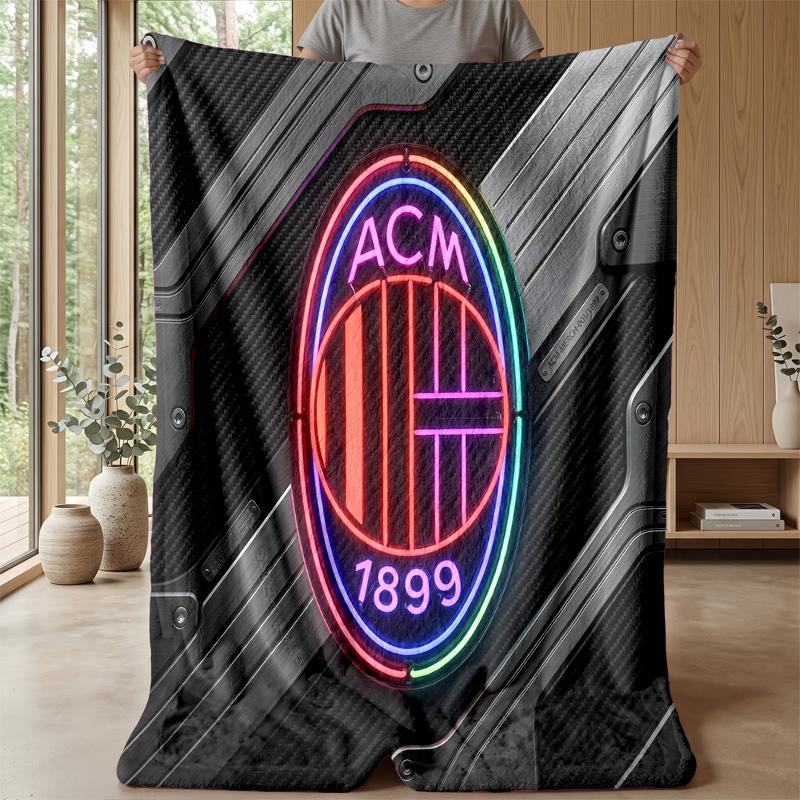 AC Milan Theme blanket Soft Flannel Blanket Plush Throw Blanket Cozy Sofa Bed Blanket for Home Decor