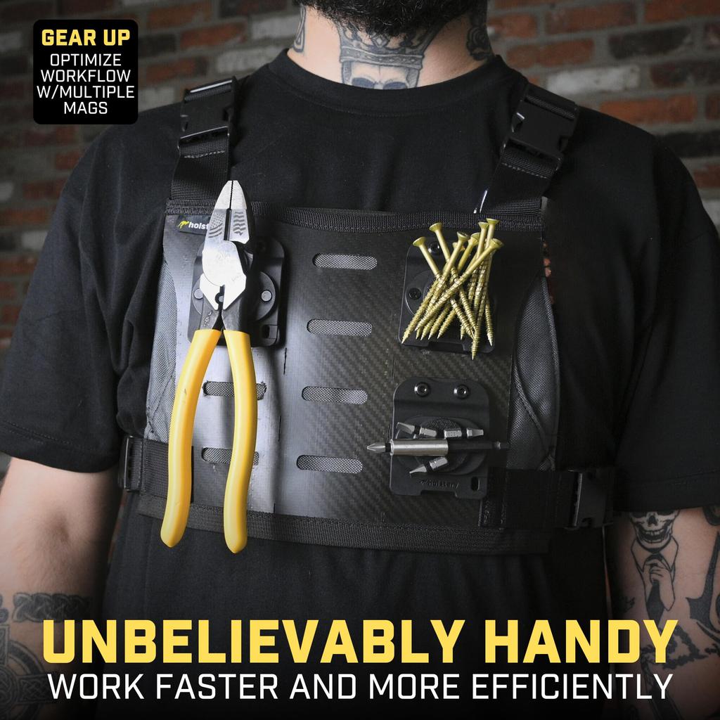 Holstery MagMaster Magnetic Tool Holder Powerful Belt Magnet Holster for Drill and Other Magnetic Tools and Hardware - Clip-On Screws, Hammers,