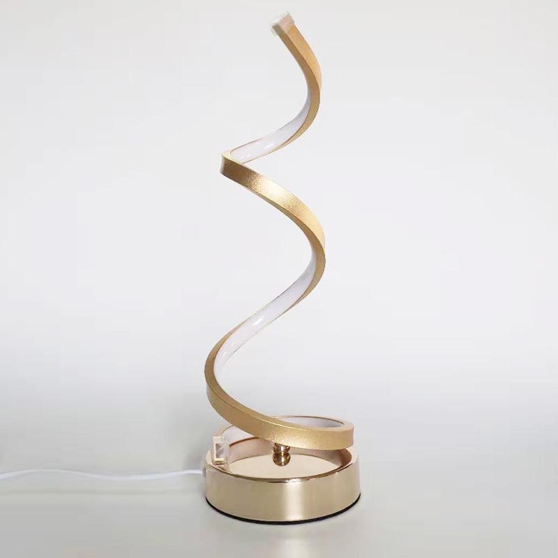 

110-240 В Естетична акрилова інтелектуальна настільна лампа з регулюванням яскравості для вітальні та спальні з пультом дистанційного керування Прикраса дому EU Plug золотий