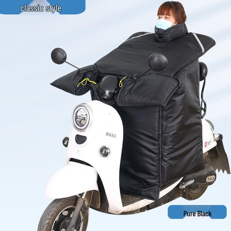 Motorcycle Windshield Plush Knee Pads & Windproof Quilt (Crotch Beam, Thickened, Waterproof, Warm)