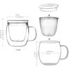 Glass Tea Cup with Infuser and Lid,500ml (17oz) Borosilicate Glass Tea Mugs for Loose Leaf Tea,Glass Tea Cups with Filter for Black Tea,Great Loose