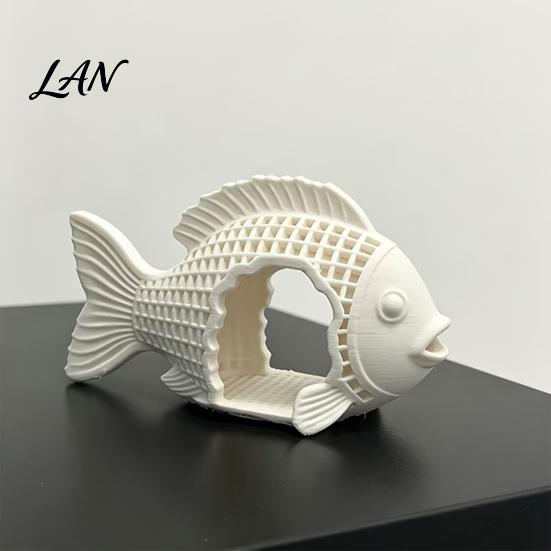 Safe Cave for Shrimp 3D Printed Hollow Fish Shape Aquarium Hideout Decor, Breeding Landscaping Decor Shelter Cave, Betta Ornament Tank Landscape