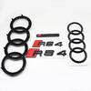 B Sport RS4 2016-2020 4Ring Car Logo Hood Front Grill Emblem Rear Trunk Badge Sticker RS4 Emblem Decal Decoration Accessories