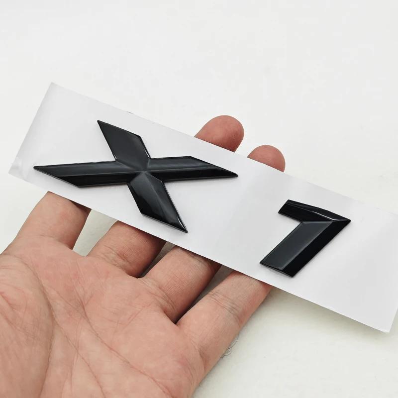 NEW 3D ABS Car Rear Trunk Emblem Badge Sticker For BMW X1 X2 X3 X5 X6 GT Z4 Glossy Black Chrome Logo Decal Styling Accessories IK7