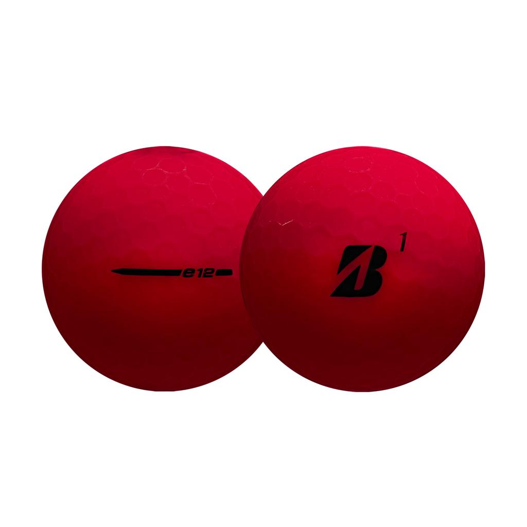BRIDGESTONE GOLF 2023 e12 CONTACT Golf 1 Dozen USA Red Balls, (12 balls), 3-Piece, Import,