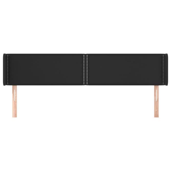 VidaXL Headboard with Ears Black 183x16x78-88 Cm Faux Leather3118730