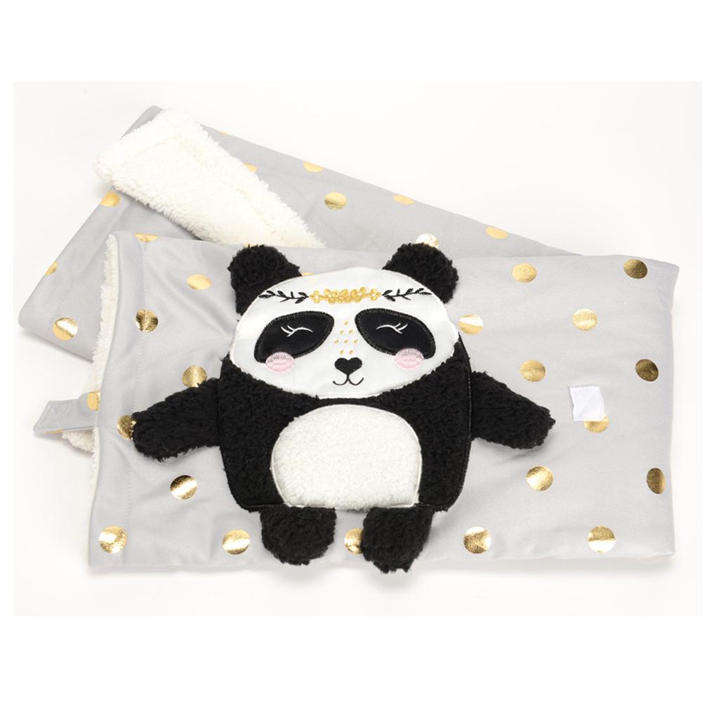 Les Trésors De Lily [Q9559] - Plaid Plush 'Panda' Black White Grey - 100x75 Cm