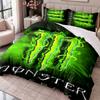 Monster Energy 3Pcs Bedding Set Duvet Cover With Two Pillowcases For Bedroom Home Decoration