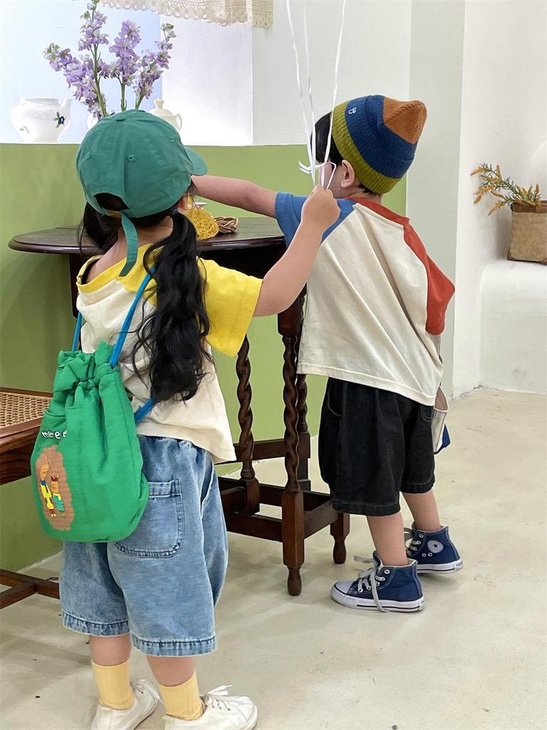 Koszulka z rękawem raglanowym Jiaye Kids na lato 2025 - Chłopięca i dziewczęca z kreskówkowym nadrukiem owoców